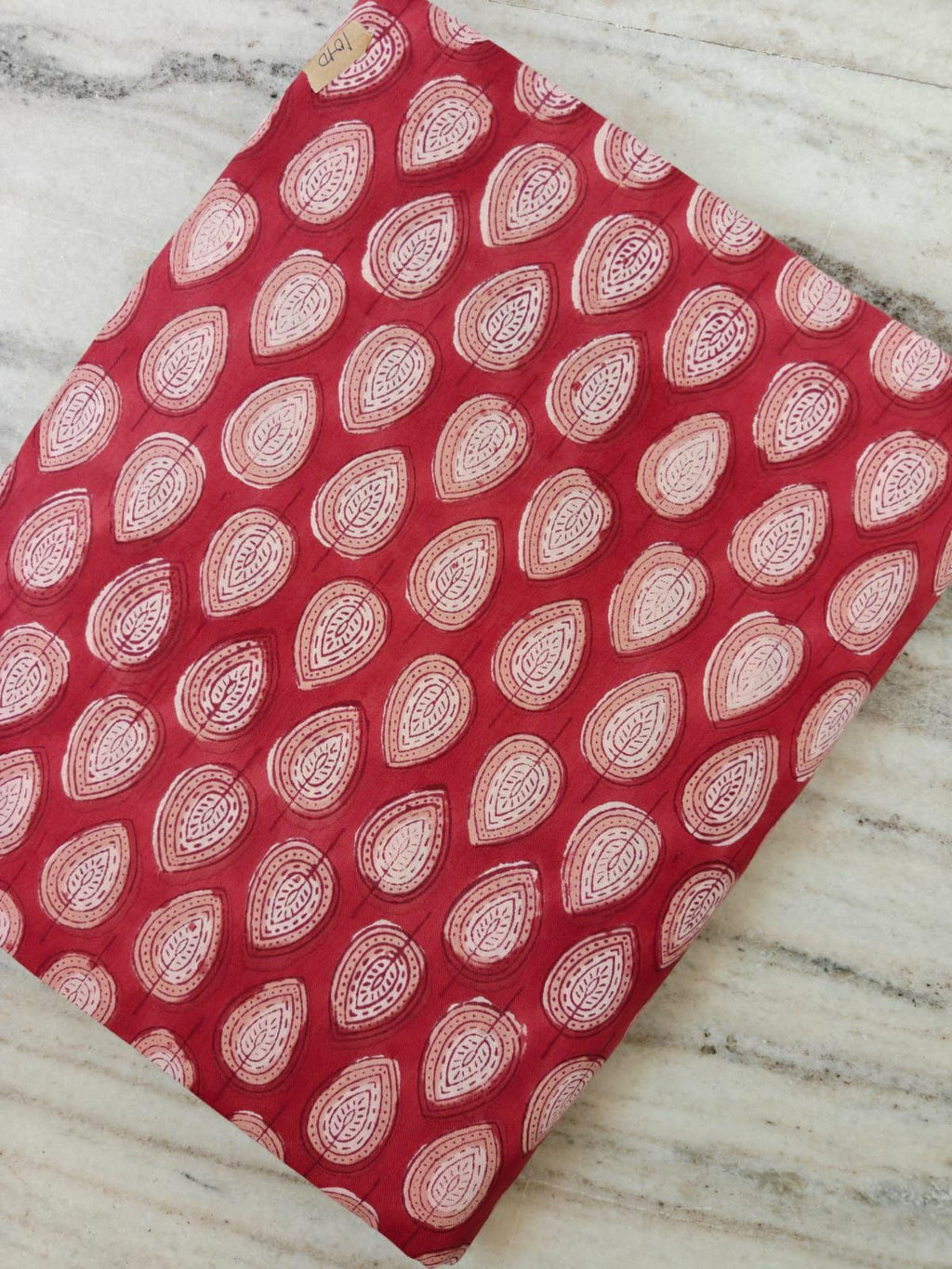 Red Cotton Fabric, Traditional Paisley Leaf Print, Indian Hand Block Style Fabric, Soft Cotton Textile, Sewing & Quilting Loose Fabric