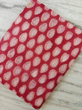 Red Cotton Fabric, Traditional Paisley Leaf Print, Indian Hand Block Style Fabric, Soft Cotton Textile, Sewing & Quilting Loose Fabric