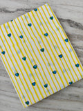 Yellow Stripe Heart Cotton Fabric, Blue Heart Print Fabric, Valentine Fabric by the Yard, Cute Love Pattern Cotton  Quilting Fabric, Napkins