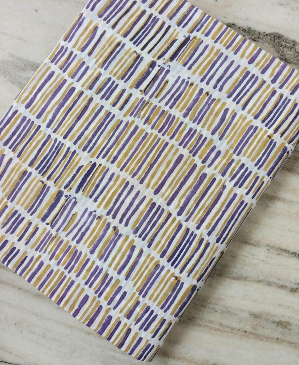 Purple & Mustard Cotton Fabric, Abstract Stripe Pattern, Modern Geometric Fabric, Quilting Sewing Fabric by the Yard, Loose Running Fabric