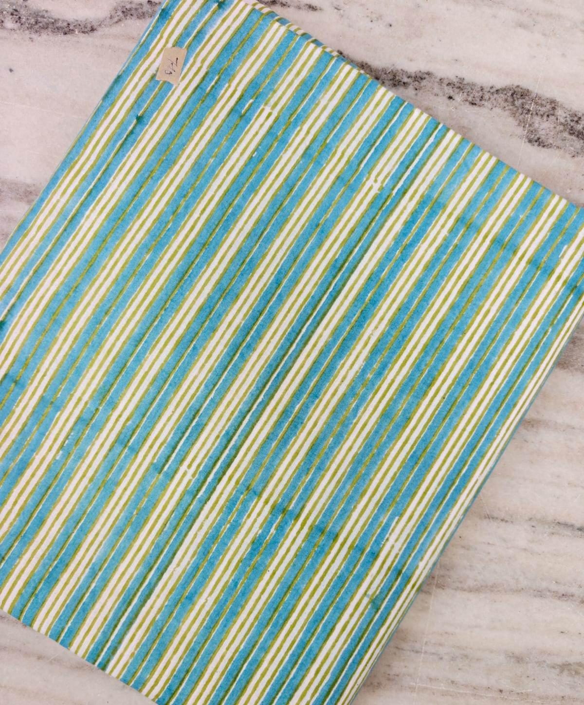 Blue Green Stripe Cotton Fabric, Teal & Olive Green Striped Fabric, Modern Cotton Fabric for Quilting, Sewing Crafts, Loose Running Fabric