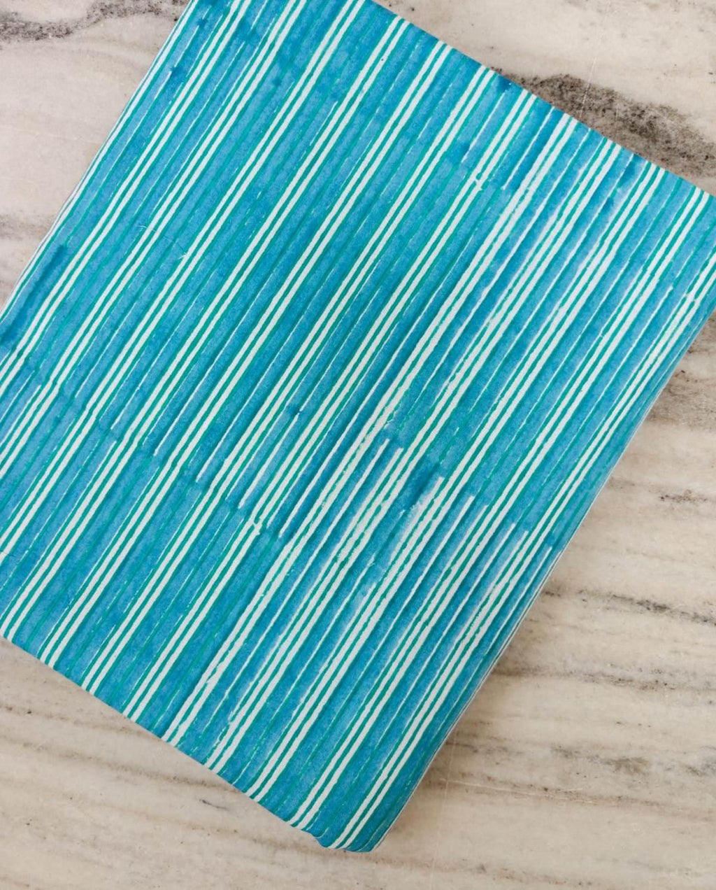 Turquoise Blue Stripe Cotton Fabric, Teal Aqua Striped Fabric, Watercolor Stripe Cotton Fabric for Quilting,  Apparel Fabric, Fabric Napkins