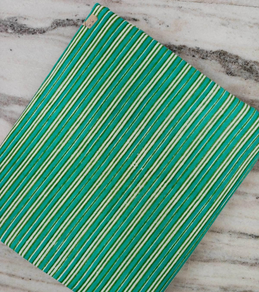 Green & Teal Striped Cotton Fabric, Turquoise Green White Stripes, Cotton Sewing Fabric, Quilting Fabric, Craft Fabric by the Yard, Napkins