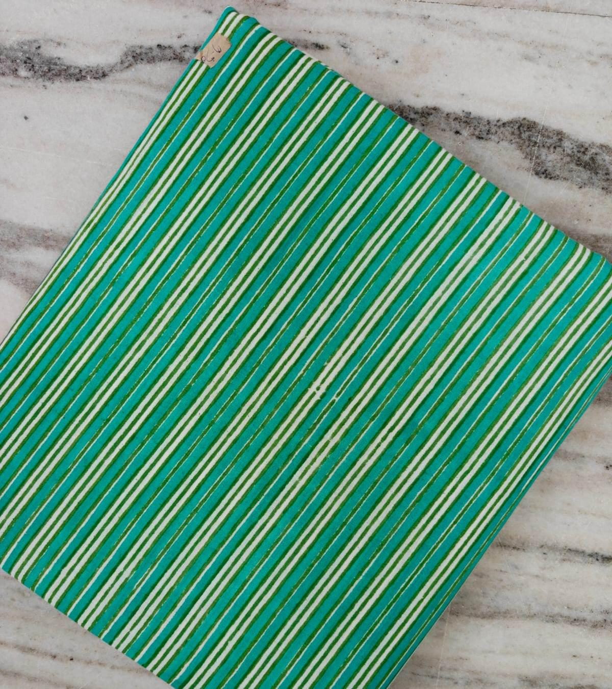 Green & Teal Striped Cotton Fabric, Turquoise Green White Stripes, Cotton Sewing Fabric, Quilting Fabric, Craft Fabric by the Yard, Napkins