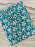 Teal Blue White Floral Cotton Fabric, Block Print Fabric, Indian Hand Printed Textile, Boho Sewing Fabric by Yard, Fabric For Dress Making