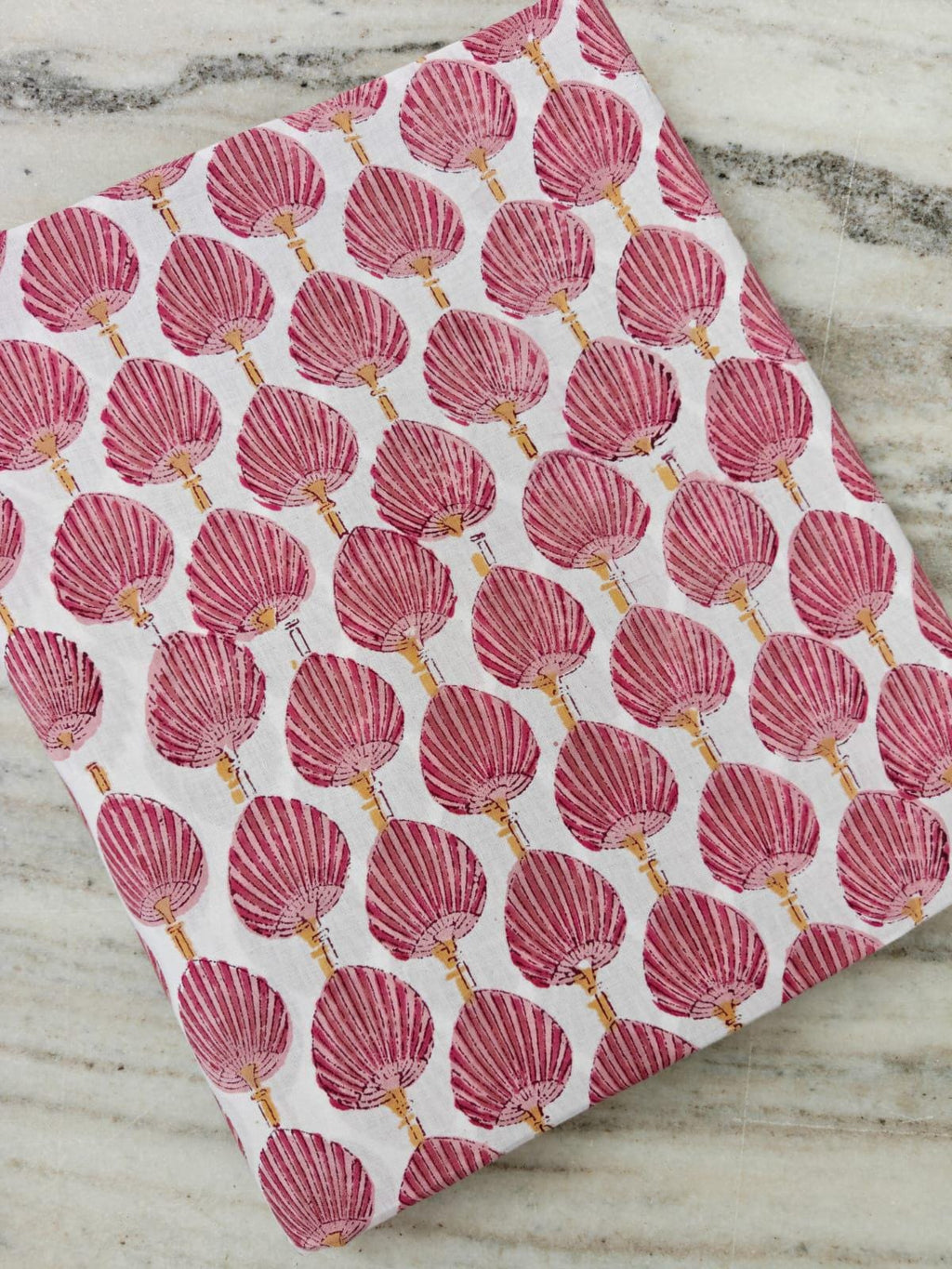 Pink Seashell Cotton Fabric Ocean Shell Print Fabric Beach Theme Fabric Nautical Fabric by Yard Coastal Decor Textile Summer Sewing Fabric