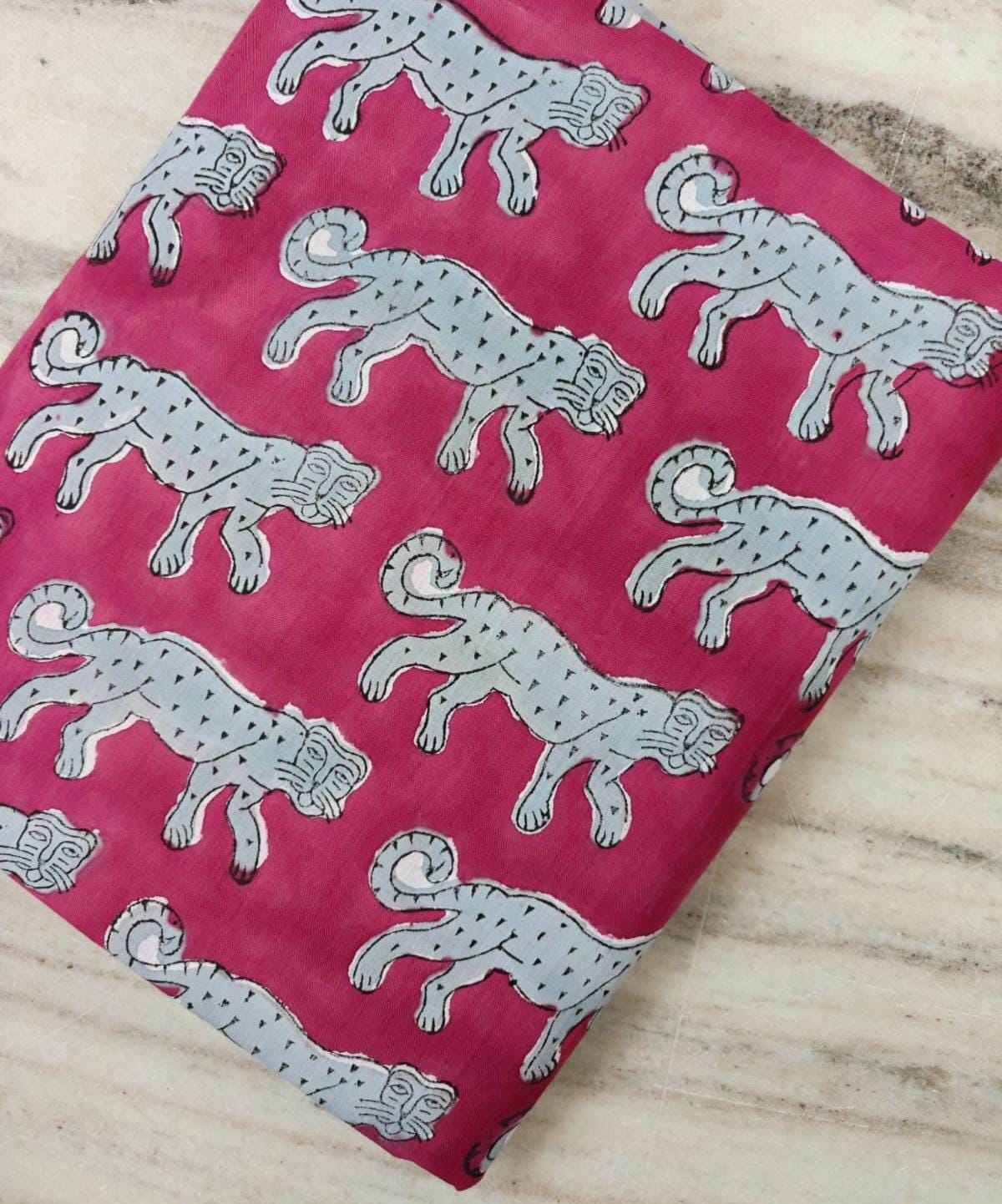 Pink Cotton Fabric with Gray Leopard Print, Animal Print Fabric, Pink Quilting Fabric, Sewing Fabric by the Yard, Cotton Craft Fabric