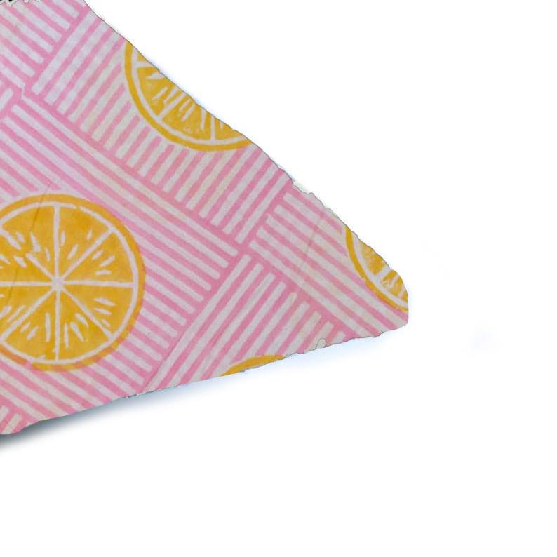 Pink Lemon Cushion Cover, Citrus Throw Pillow Cover, Yellow Lemon Slice Cotton Pillow Case, Summer Farmhouse Home Decor, Sofa Cushion Cover