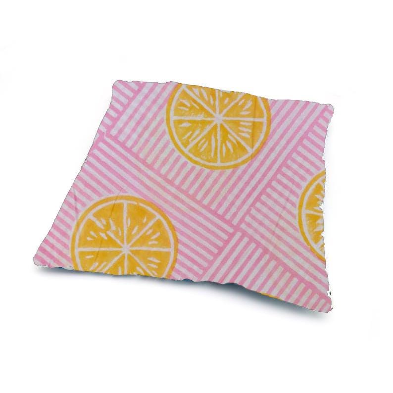 Pink Lemon Cushion Cover, Citrus Throw Pillow Cover, Yellow Lemon Slice Cotton Pillow Case, Summer Farmhouse Home Decor, Sofa Cushion Cover