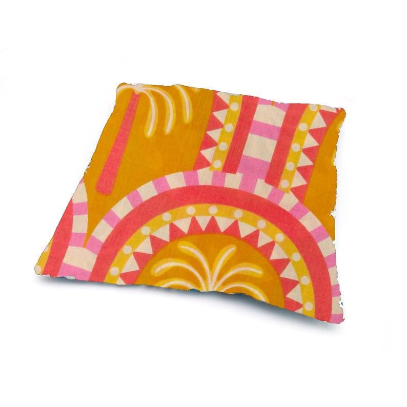 Indian Hand Block Print Cushion Cover, Mustard Yellow Cotton Throw Pillow Cover Decorative Pillow Case, Palm Tree Accent Cushion, Sofa Decor