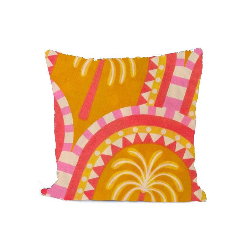 Indian Hand Block Print Cushion Cover, Mustard Yellow Cotton Throw Pillow Cover Decorative Pillow Case, Palm Tree Accent Cushion, Sofa Decor