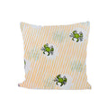 Green Crab Cushion Cover, Coastal Beach Pillow Cover, Nautical Striped Cotton Cushion Cover, Ocean Theme Home Decor Gift, Gift For Her