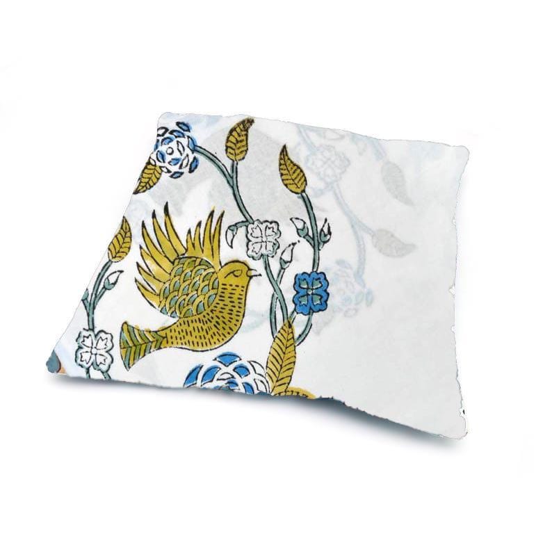 Bird Floral Cushion Cover, Botanical Throw Pillow Cover, Cotton Cushion Cover, Cottagecore Home Decor, Nature Inspired Pillow Case