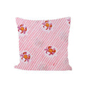 Pink Crab Cushion Cover, Coastal Beach Pillow Cover, Nautical Striped Cotton Cushion Cover, Ocean Theme Home Decor Gift, Gift For Her