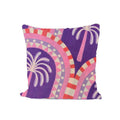 Boho Palm Tree Cushion Cover, Indian Hand Block Print Style Pillow Cover, Purple Pink Cotton Throw Pillow Case, Tropical Home Decor Fabric