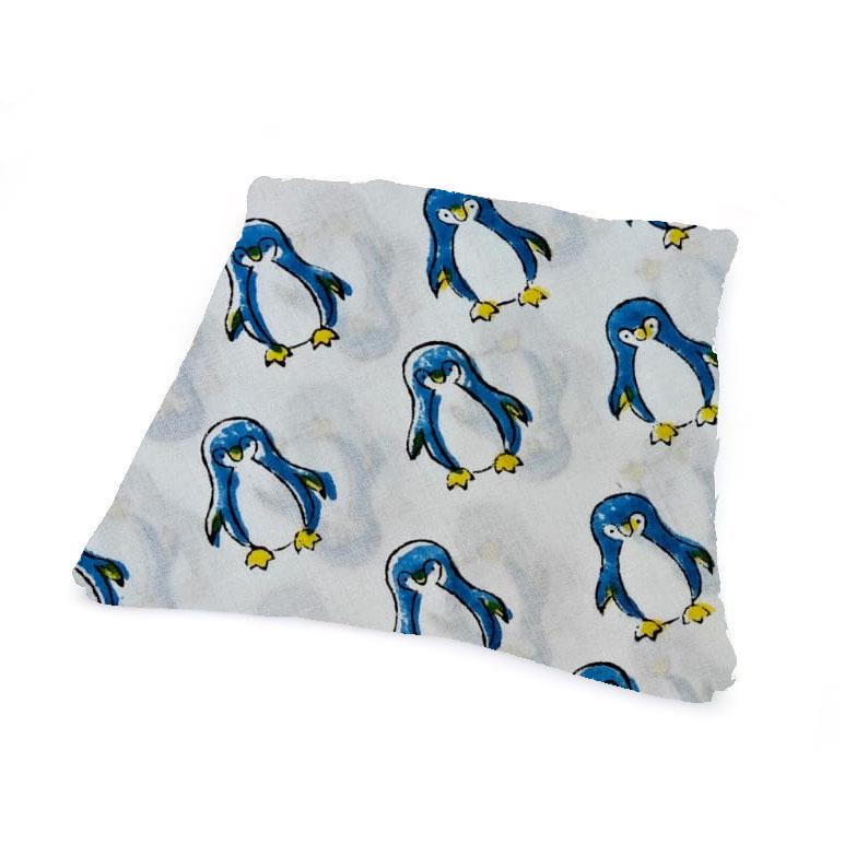 Blue Penguin Pillow Cover, Cute Animal Cushion Cover, Kids Nursery Throw Pillow, Cotton Decorative Pillow Case, Cartoon Penguin Home Decor