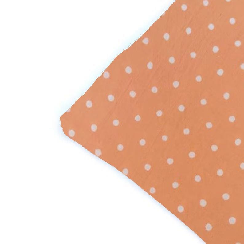 Peach Polka Dot Cushion Cover, White Dot Cotton Pillow Cover, Cute Minimalist Throw Pillow, Modern Boho Home Decor, Handmade Pillow Case