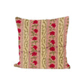 Pink Red Floral Cushion Cover, Beige Striped Pillow Cover, Indian Block Print Pillow, Boho Botanical Throw Pillow, Cotton Home Decor Gifts