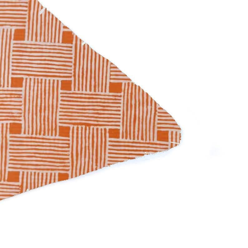 Orange Geometric Cushion Cover, White Stripe Cotton Pillow Cover, Modern Block Print Throw Pillow, Boho Home Decor, Handmade Pillow Gifts