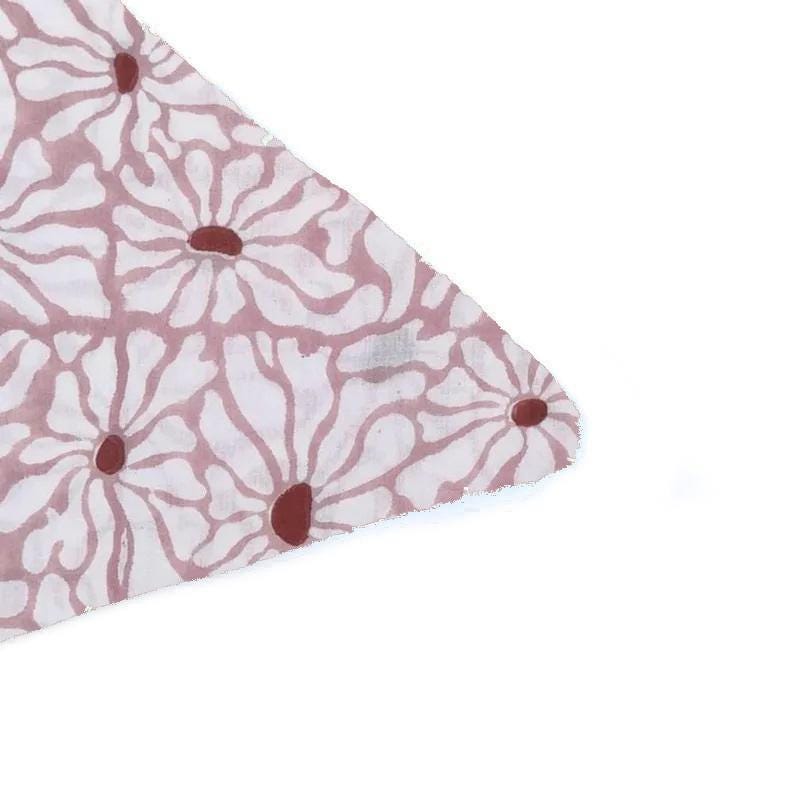 Pink Floral Cushion Cover, Indian Block Print Cotton Pillow Cover, Dusty Rose Flower Throw Pillow, Boho Decorative Home Decor, Gifts