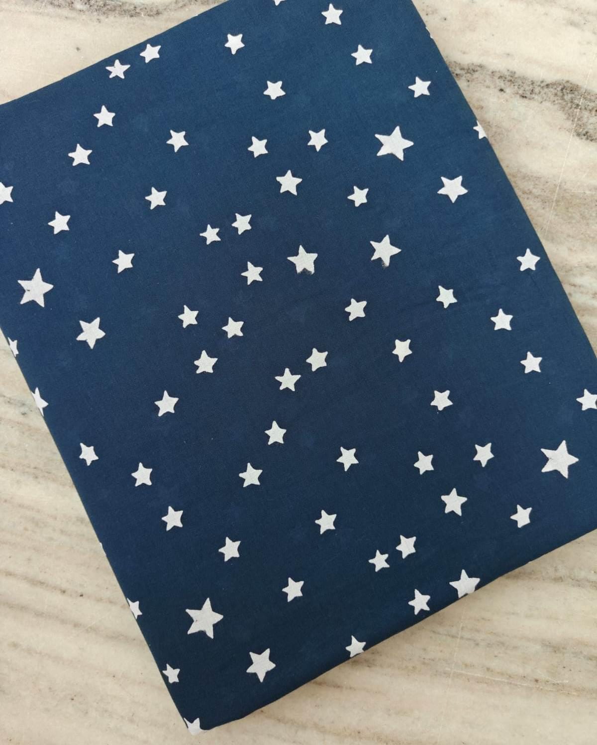 Navy Blue Star Cotton Fabric, White Star Print, Classic Patriotic Fabric, Quilting & Sewing Fabric, Kids Fabric, Fabric by the Yard, Napkins