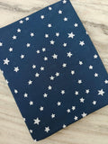Navy Blue Star Cotton Fabric, White Star Print, Classic Patriotic Fabric, Quilting & Sewing Fabric, Kids Fabric, Fabric by the Yard, Napkins