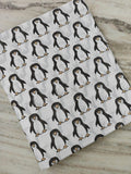 White Black Penguin Print Cotton Fabric by the Yard, Cute Animal Cotton Fabric, Kids Nursery Fabric, Cartoon Penguin Fabric for Quilting