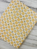 Mustard Yellow & Olive Green Gingham Cotton Fabric, Hand Block Print Checkered Fabric, Quilting Cotton, Sewing Craft Loose Running Fabric
