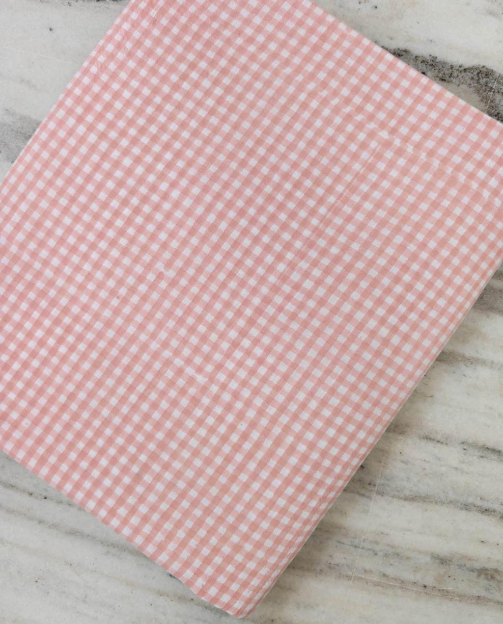 Pink Gingham Cotton Fabric, 100 % Floral Indian Soft Blush Pink & White Checkered Print Fabric, Sewing Quilting Cotton Textile, Loose Fabric