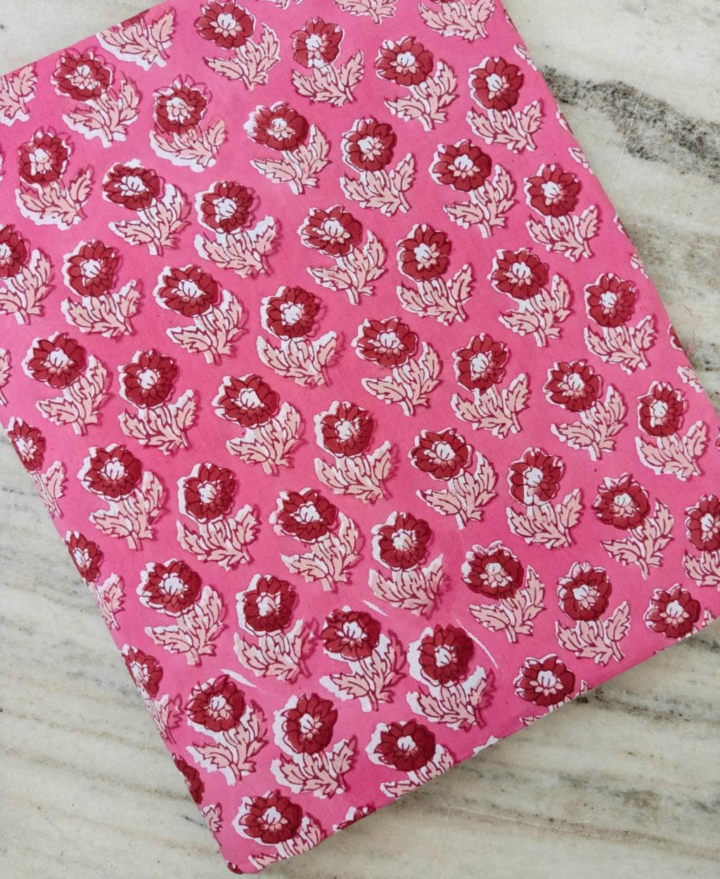 Soft Cotton, Indian Hand Block Print Fabric, Floral 100% Cotton Fabric By The Yard, Fabric for Loose Running, Pink & Burgundy Cream Fabric