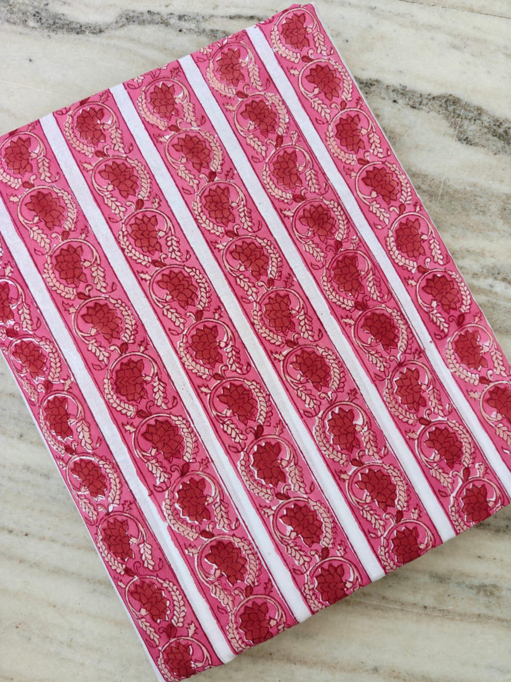 Pink Floral Cotton Fabric, Traditional Paisley Print Fabric, Indian Block Print Cotton, Quilting Fabric, Sewing Fabric by the Yard, Napkins