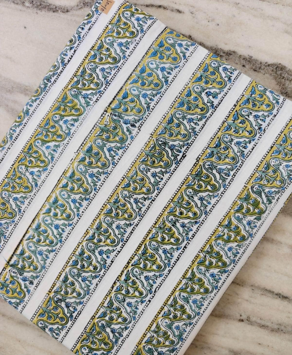 Indian Cotton Fabric, Block Print Fabric, Blue Green Paisley Cotton Textile, Floral Hand Block Print, Craft Sewing Fabric, Loose Fabric