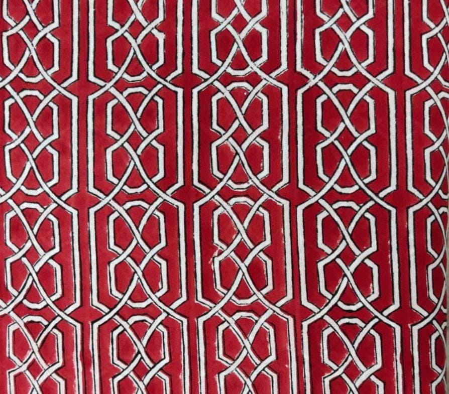 Red Geometric Cotton Fabric, Modern Abstract Pattern, Black White & Red Fabric by the Yard, Quilting Sewing Craft Fabric, Loose Fabric