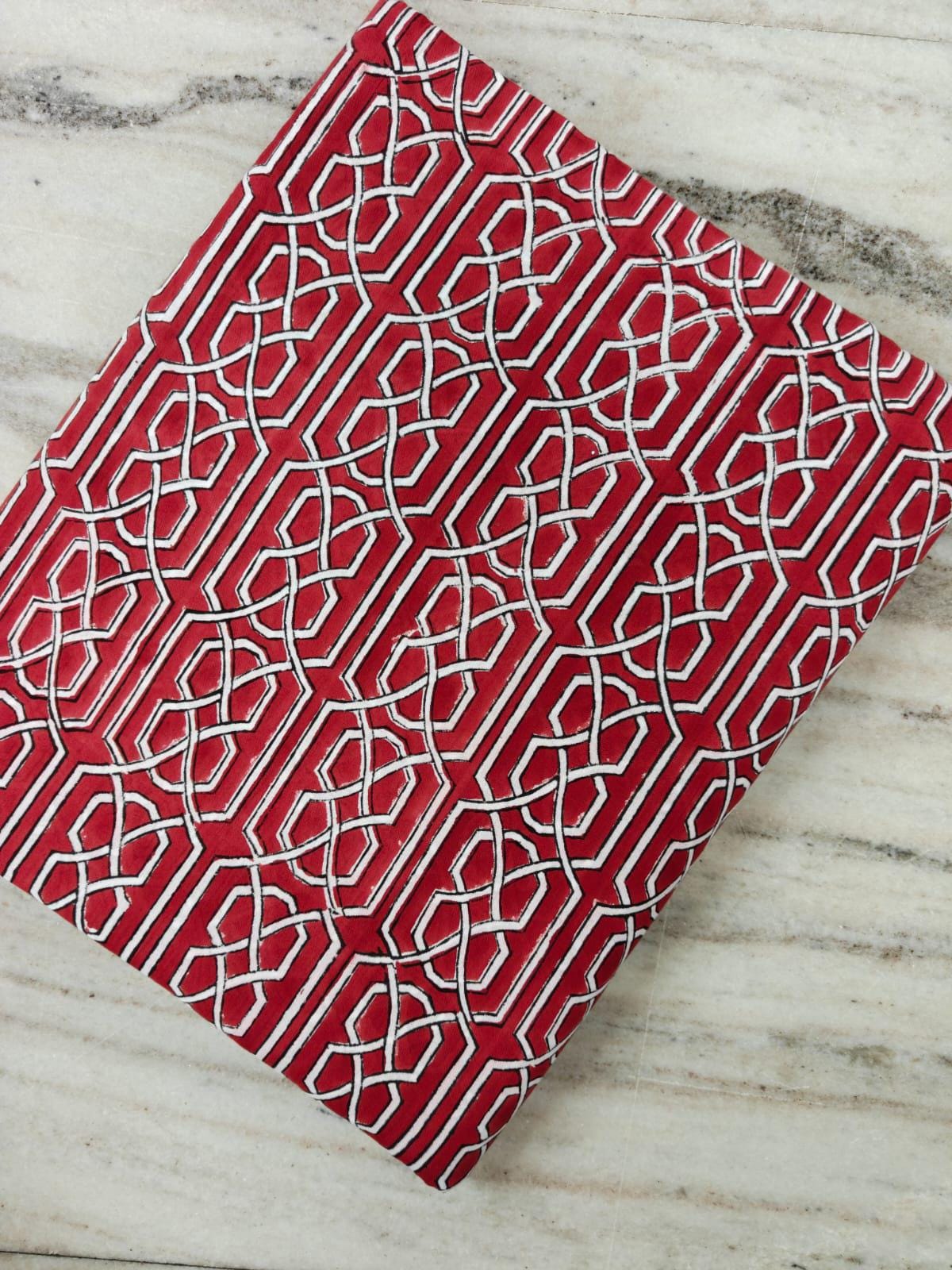 Red Geometric Cotton Fabric, Modern Abstract Pattern, Black White & Red Fabric by the Yard, Quilting Sewing Craft Fabric, Loose Fabric