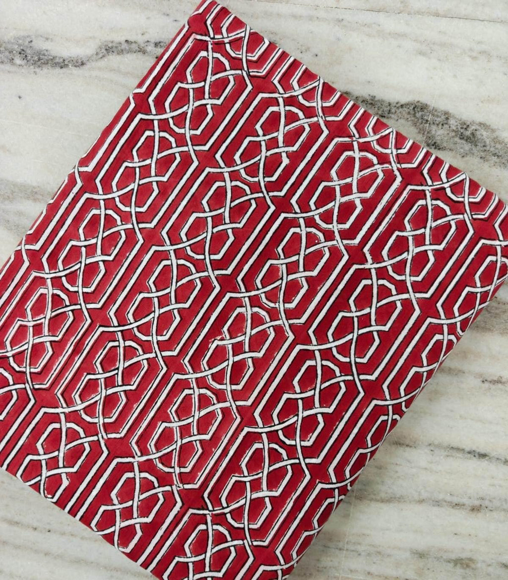 Red Geometric Cotton Fabric, Modern Abstract Pattern, Black White & Red Fabric by the Yard, Quilting Sewing Craft Fabric, Loose Fabric