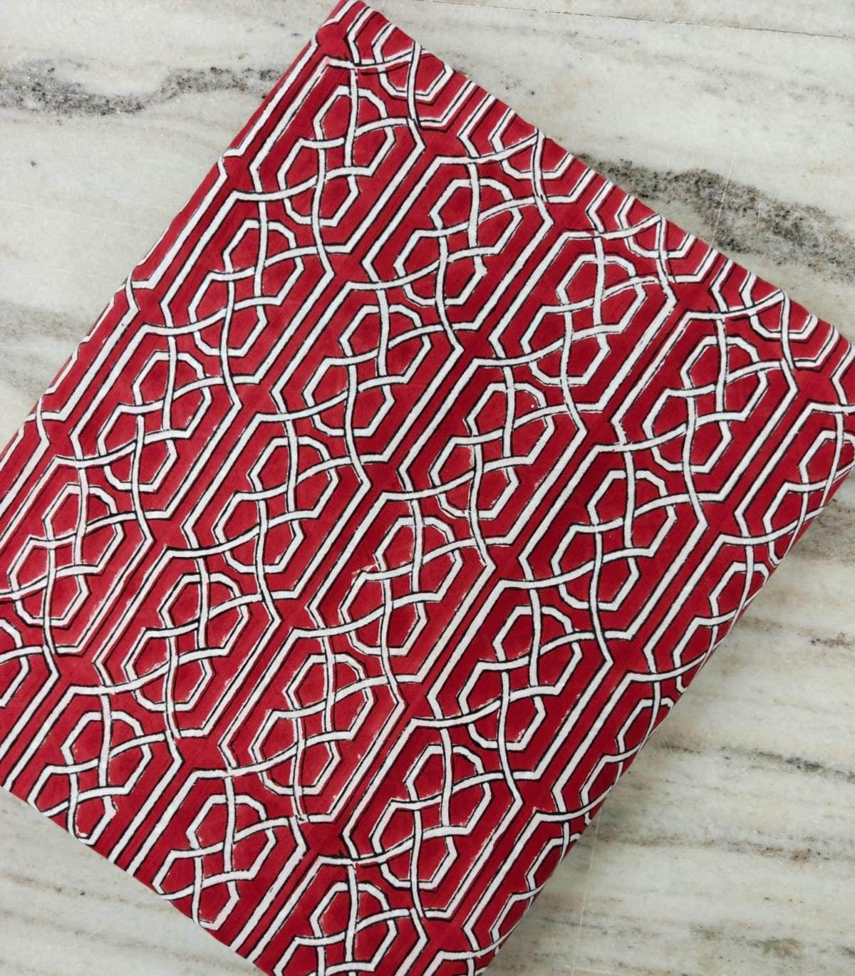 Red Geometric Cotton Fabric, Modern Abstract Pattern, Black White & Red Fabric by the Yard, Quilting Sewing Craft Fabric, Loose Fabric