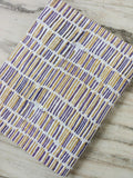 Purple & Mustard Cotton Fabric, Abstract Stripe Pattern, Modern Geometric Fabric, Quilting Sewing Fabric by the Yard, Loose Running Fabric