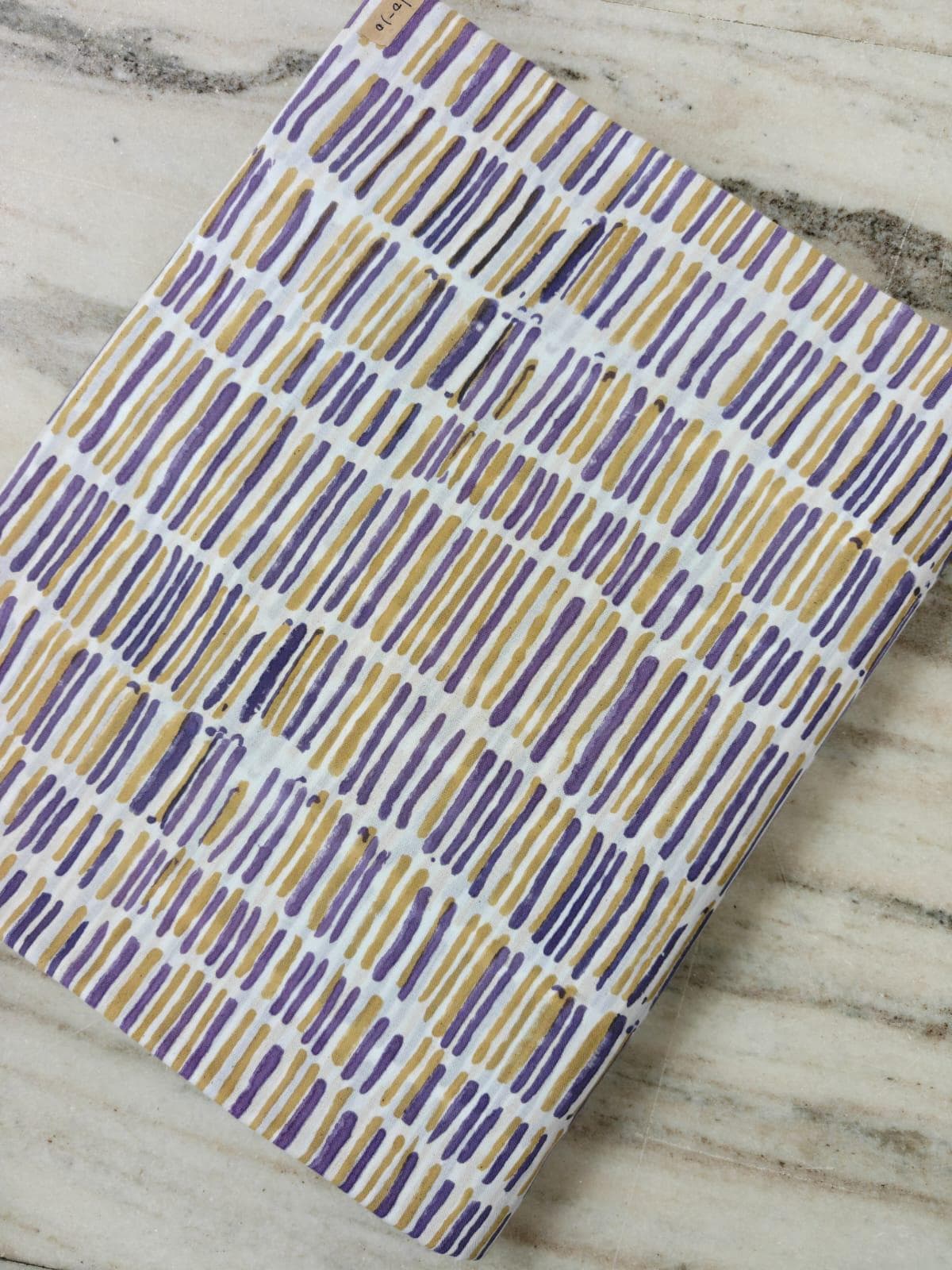 Purple & Mustard Cotton Fabric, Abstract Stripe Pattern, Modern Geometric Fabric, Quilting Sewing Fabric by the Yard, Loose Running Fabric