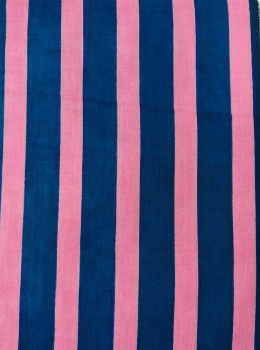 Pink & Navy Blue Striped Cotton Fabric | Vertical Stripe Textile | Sewing Quilting Fabric | Apparel Home Décor Fabric | Home Decor Napkins