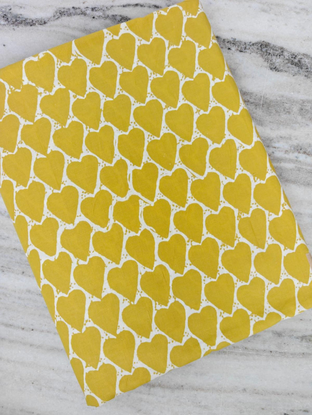 Mustard Yellow Heart Cotton Fabric, Modern Love Heart Print, Quilting Fabric, Sewing Fabric, Craft Fabric, Yellow & White Heart Pattern