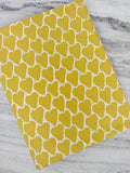 Mustard Yellow Heart Cotton Fabric, Modern Love Heart Print, Quilting Fabric, Sewing Fabric, Craft Fabric, Yellow & White Heart Pattern