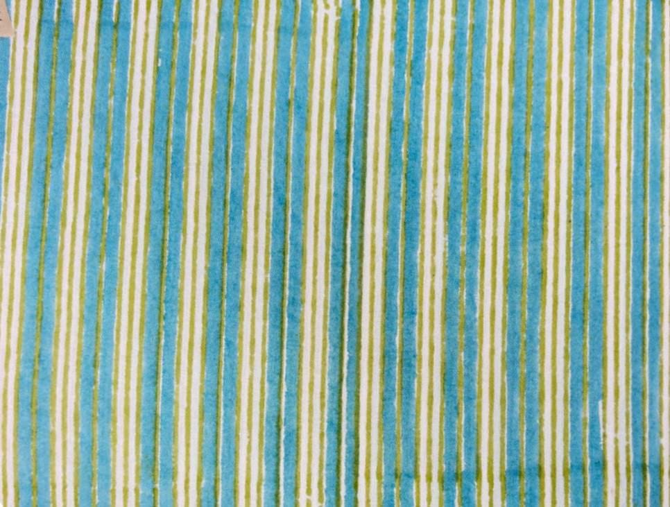 Blue Green Stripe Cotton Fabric, Teal & Olive Green Striped Fabric, Modern Cotton Fabric for Quilting, Sewing Crafts, Loose Running Fabric