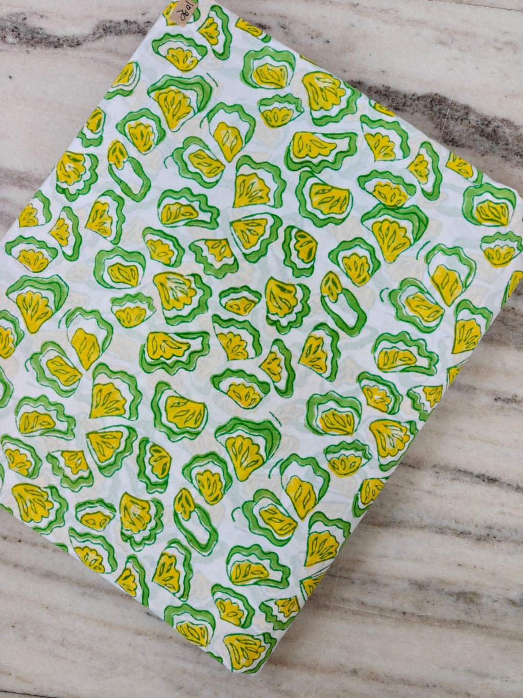 Green & Yellow Floral Cotton Fabric, Hand Painted Floral Print, Botanical Fabric, Quilting Cotton, Sewing Fabric, Craft Fabric, Napkins