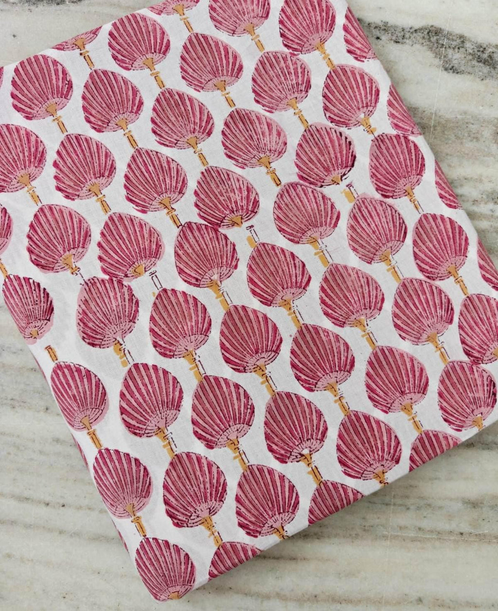 Pink Seashell Cotton Fabric Ocean Shell Print Fabric Beach Theme Fabric Nautical Fabric by Yard Coastal Decor Textile Summer Sewing Fabric
