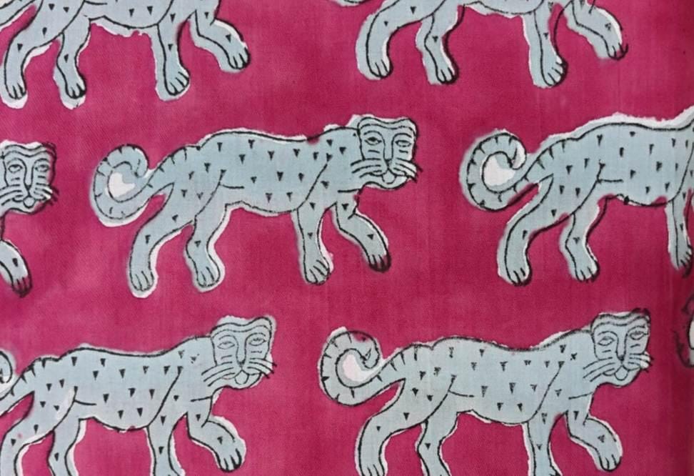 Pink Cotton Fabric with Gray Leopard Print, Animal Print Fabric, Pink Quilting Fabric, Sewing Fabric by the Yard, Cotton Craft Fabric