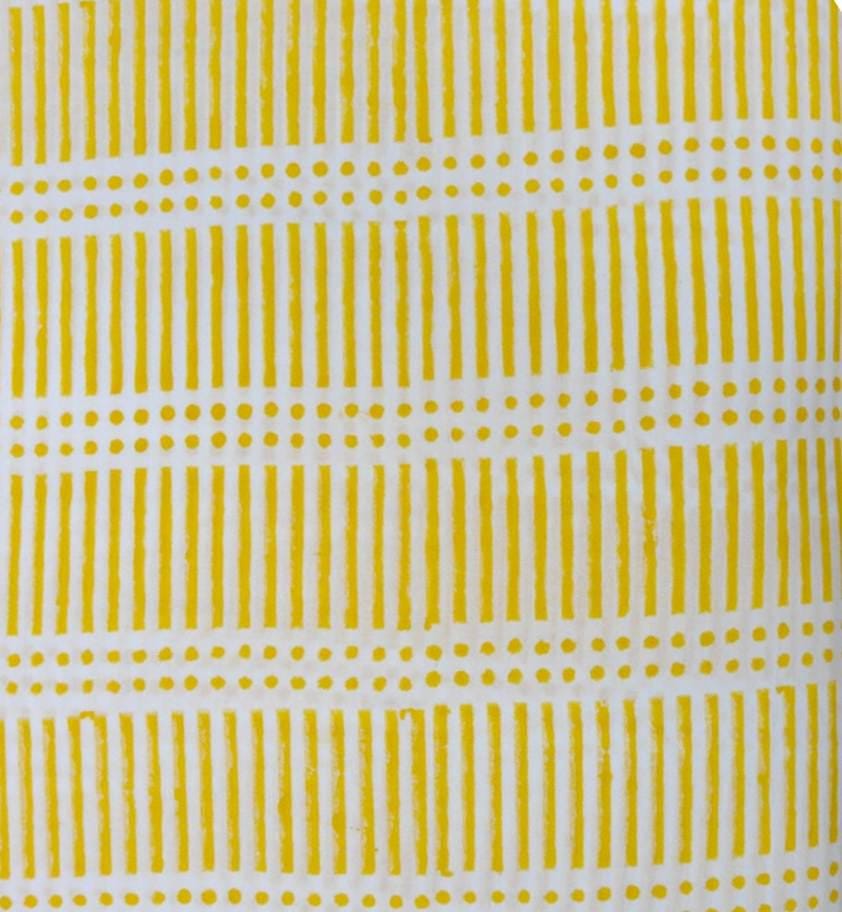 Yellow & White Cotton Fabric, Geometric Stripe Print, Indian Cotton Fabric, Modern Sewing, Quilting Craft Fabric, Home Decor Fabric, Napkins