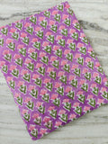 Floral 100% Cotton Indian Hand Block Print Purple Floral Cotton Fabric, Green Home Decor Fabric, Quilting & Sewing Loose Running Fabric
