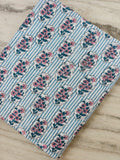Blue Floral Cotton Fabric | Pink Flower Print Fabric | Striped Cotton Fabric | Indian Block Print Fabric | Quilting & Sewing Fabric