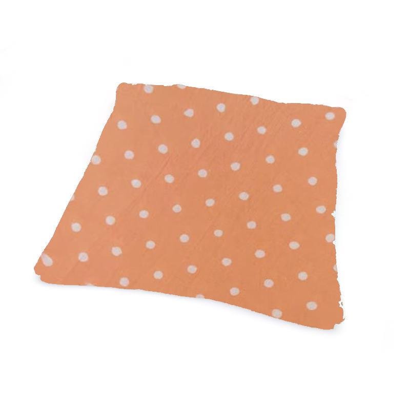 Peach Polka Dot Cushion Cover, White Dot Cotton Pillow Cover, Cute Minimalist Throw Pillow, Modern Boho Home Decor, Handmade Pillow Case