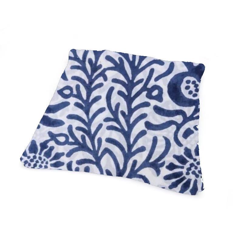 Blue Floral Cushion Cover, Indigo Block Print Pillow Cover, Indian Cotton Throw Pillow, Botanical Vine Decor, Blue White Home Decor, Gifts
